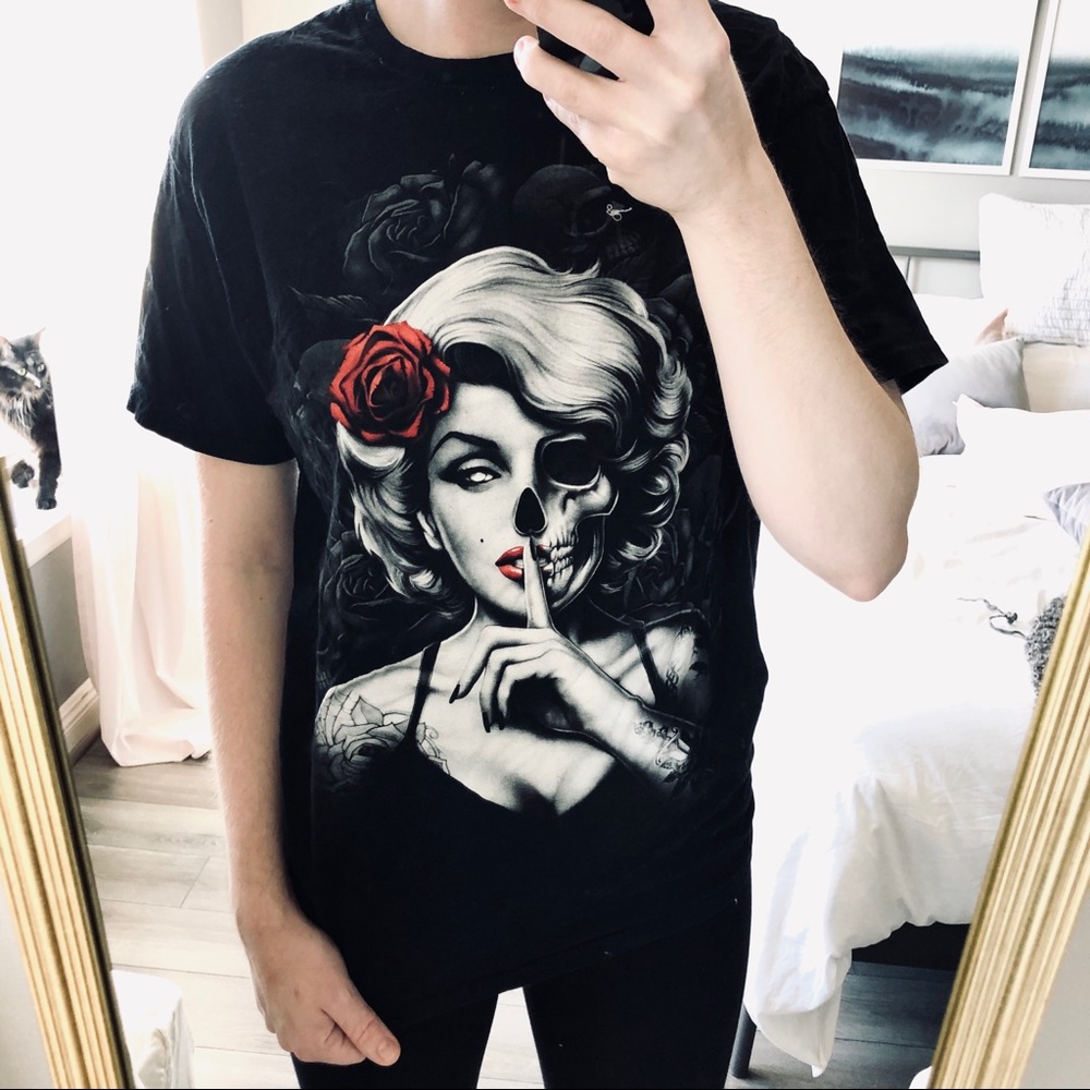 Metal Marilyn Monroe Graphic Print Boyfriend Tee